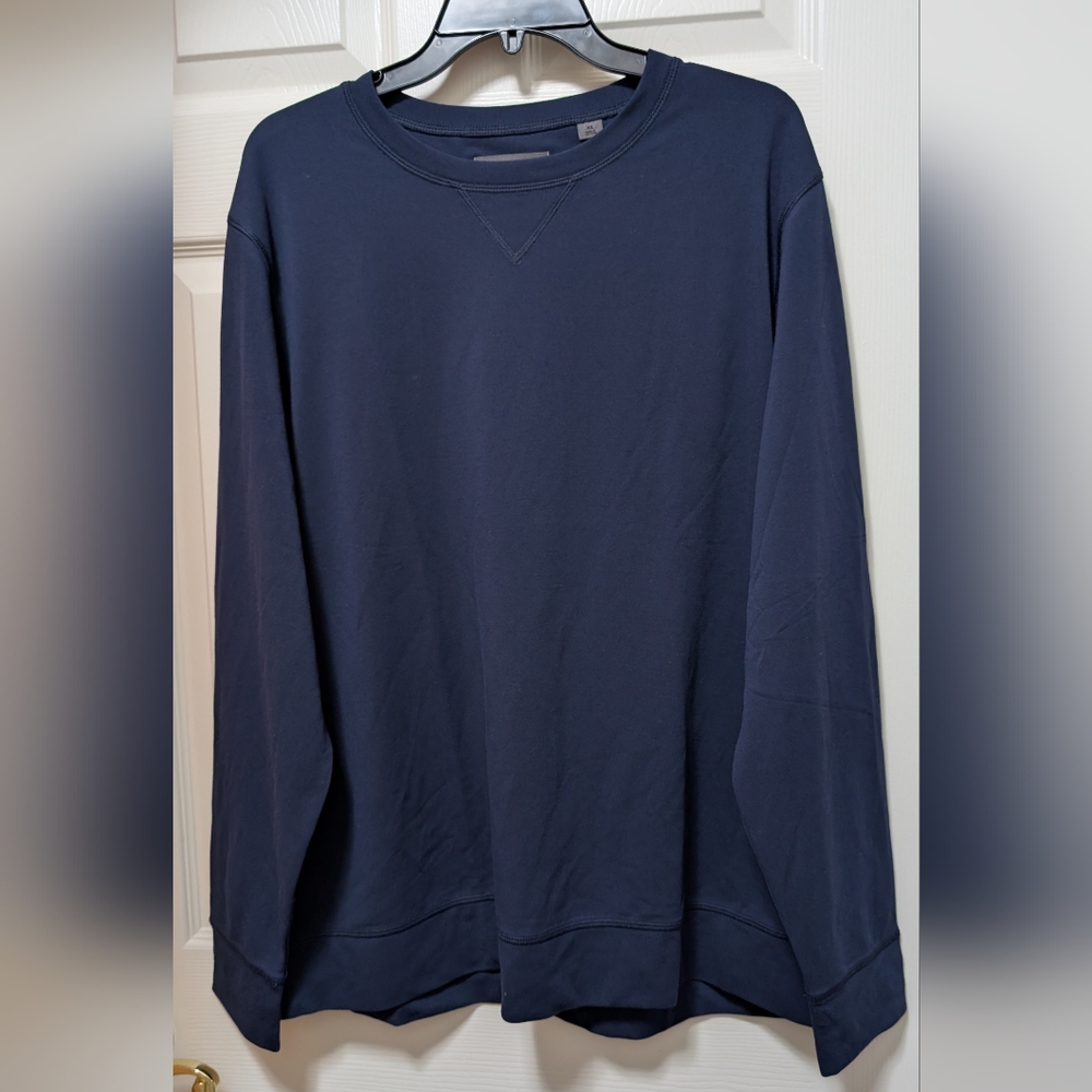 G/FORE PERFORMANCE PIQUÉ CREWNECK LAYER sweater top Size XL Navy Blue Twilight